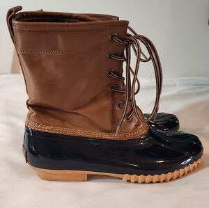 Sporto Original Ariel Duck Boot Brown Upper and Navy Blue Rubber Lower 9M